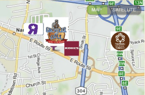 A map showing the location of a coffee shop.