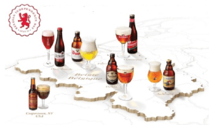 A map of belgium with different types of beer.