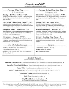 Growler & Gill Desserts Menu