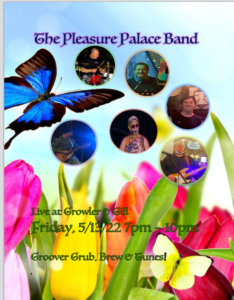 The pleasure palace band flyer.